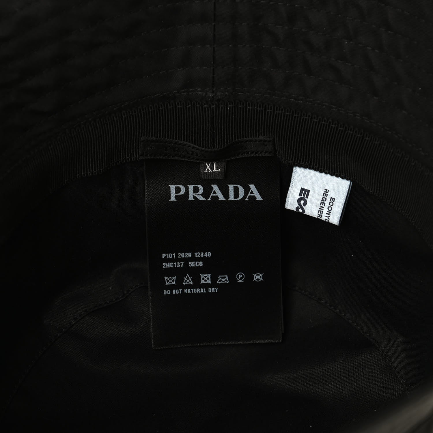 Prada Re-Nylon Saffiano Metal Triangle Logo Mens Bucket Hat XL Black 5 of 6