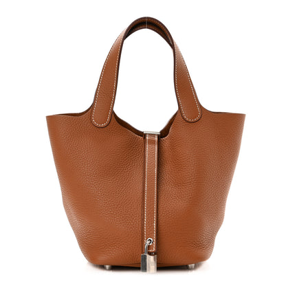 Hermes Taurillon Clemence Picotin Lock 18 PM Gold 1 of 11