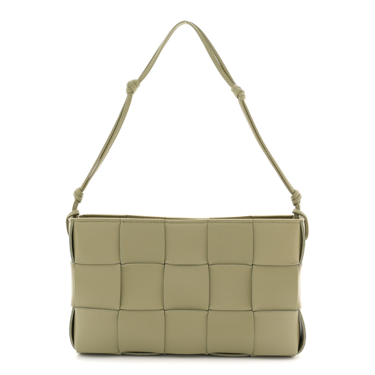 Calfskin Maxi Intrecciato Cassette Pouch On Strap Travertine