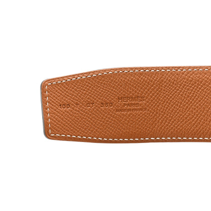 Hermes Epsom 42mm Constance H Belt 100 Black Gold 3 of 6
