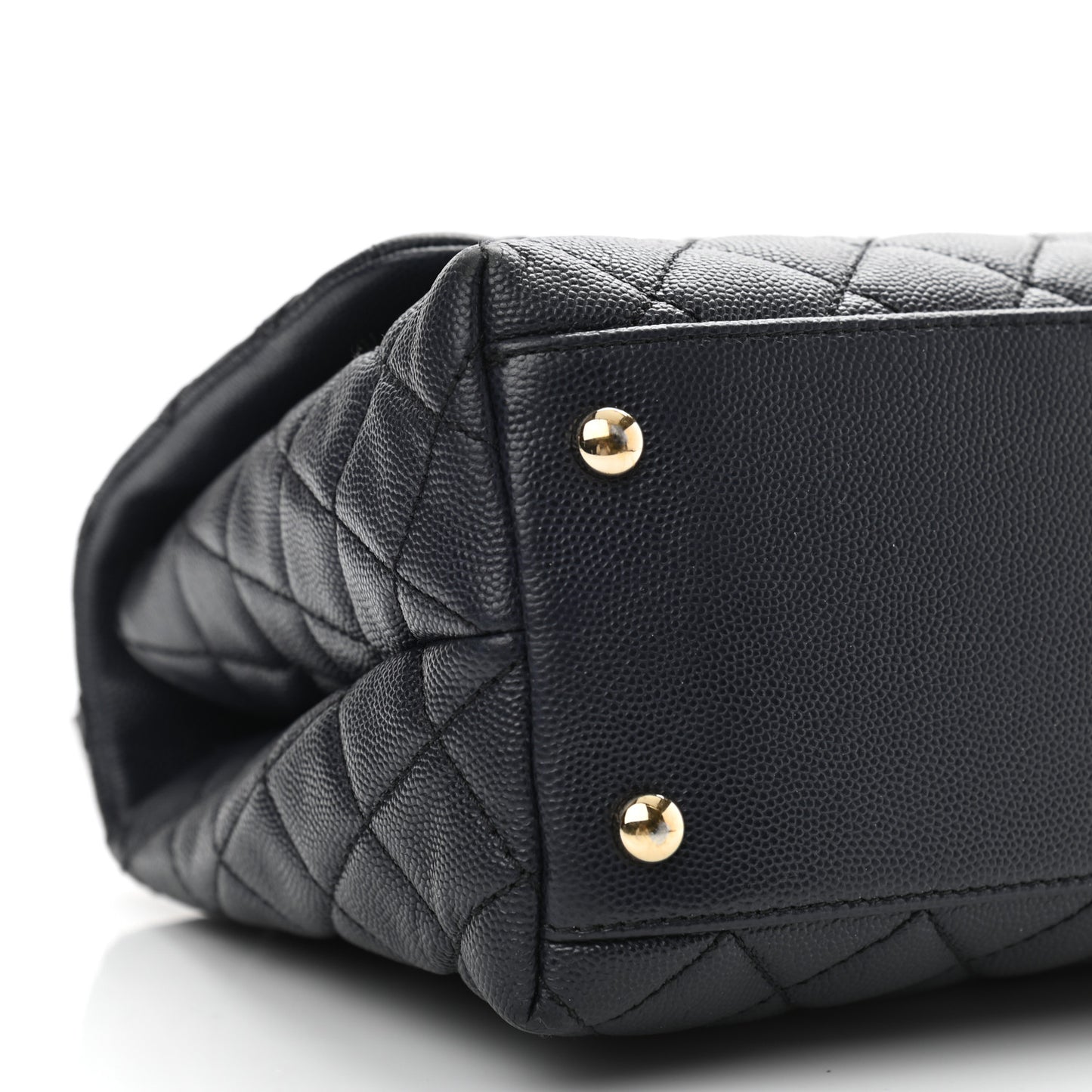 Caviar Quilted Small Coco Handle Flap Navy