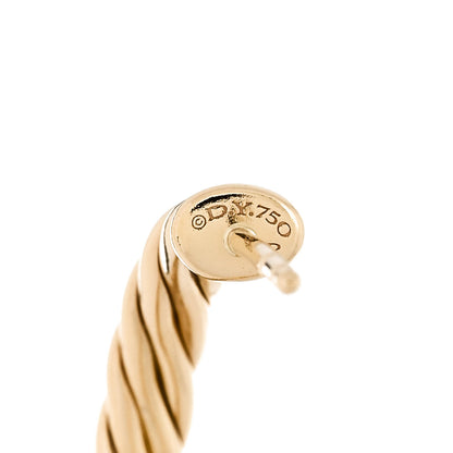 David Yurman 18K Yellow Gold Mini Cablespira Hoop Earrings 4 of 5