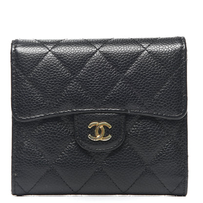 Chanel Caviar Quilted Compact Flap Wallet Black 1 of 8