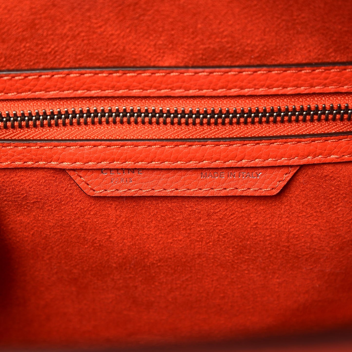 Drummed Calfskin Micro Luggage Vermillion