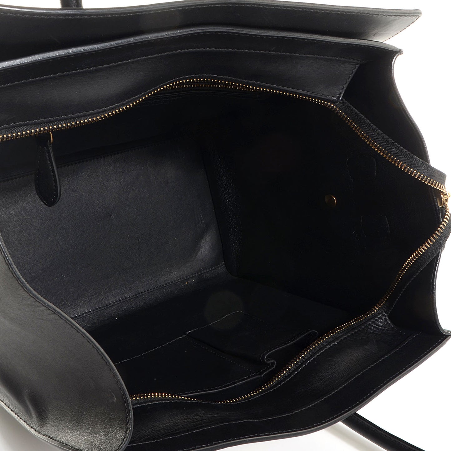 Smooth Calfskin Shrunken Lambskin Mini Luggage Black White