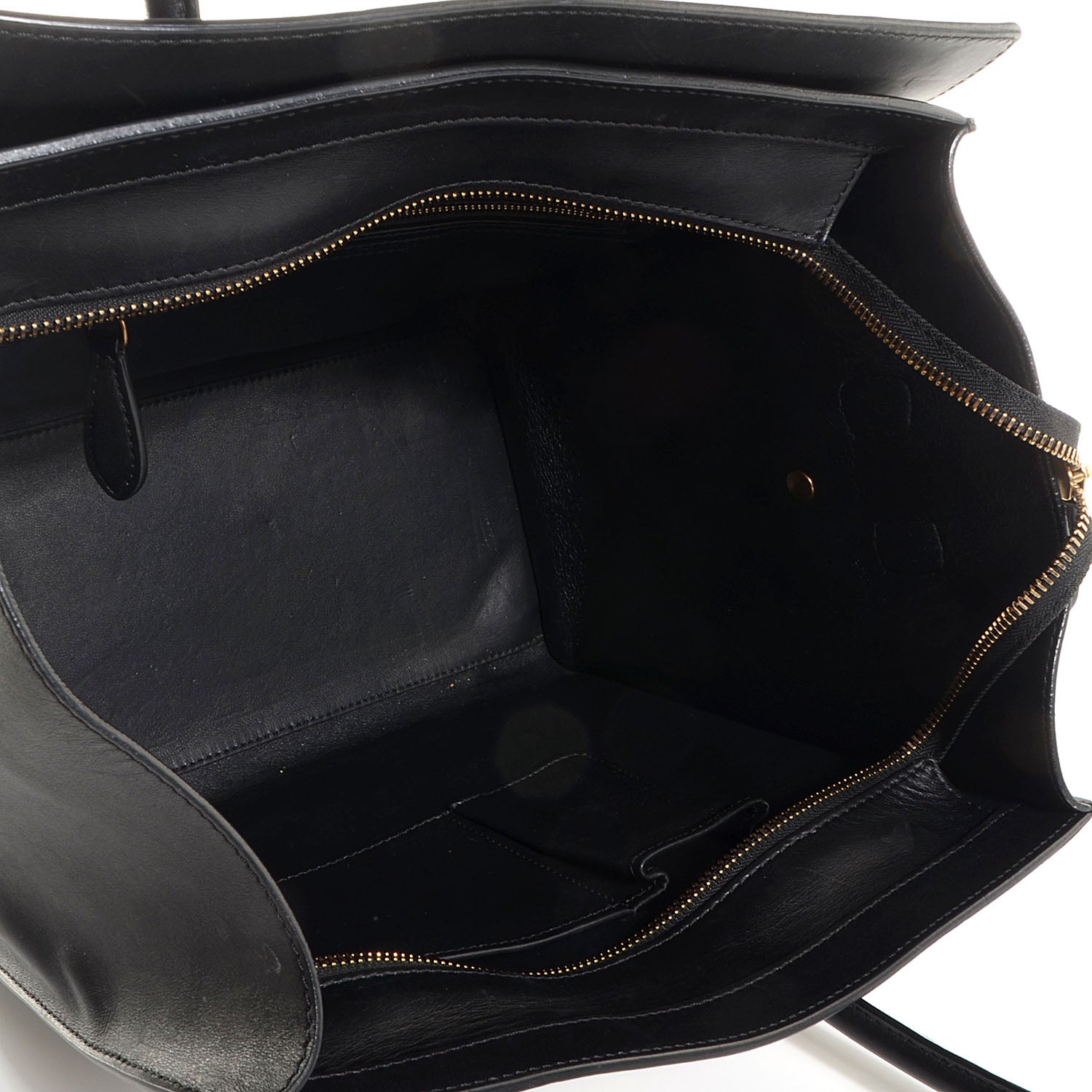 Celine Smooth Calfskin Shrunken Lambskin Mini Luggage Black White 5 of 7