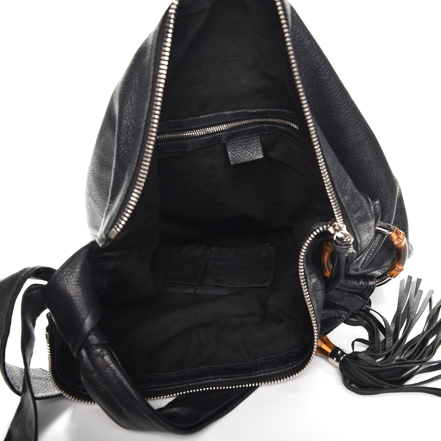 Gucci Pebbled Calfskin Medium Jungle Hobo Black 5 of 8