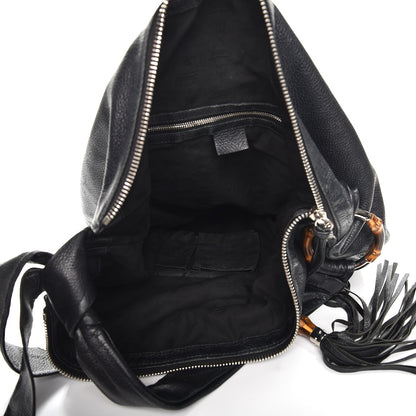 Gucci Pebbled Calfskin Medium Jungle Hobo Black 5 of 8