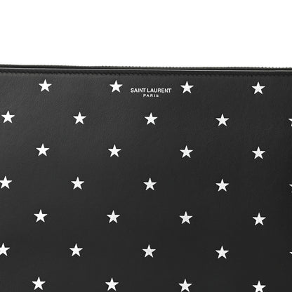 Saint Laurent Calfskin Star Logo Zipped Tablet Pouch Black 8 of 8