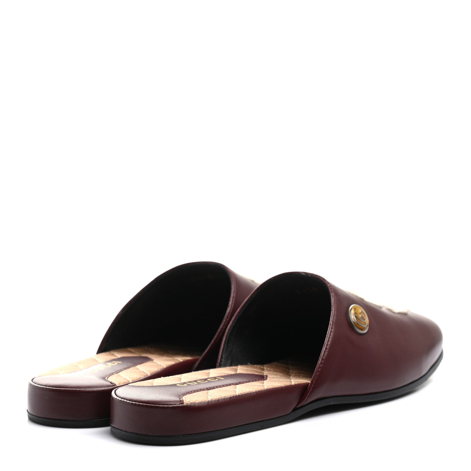 Gucci X MLB Calfskin SF Giants Embroidered Womens GG Slippers 38 Vintage Bordeaux 4 of 9