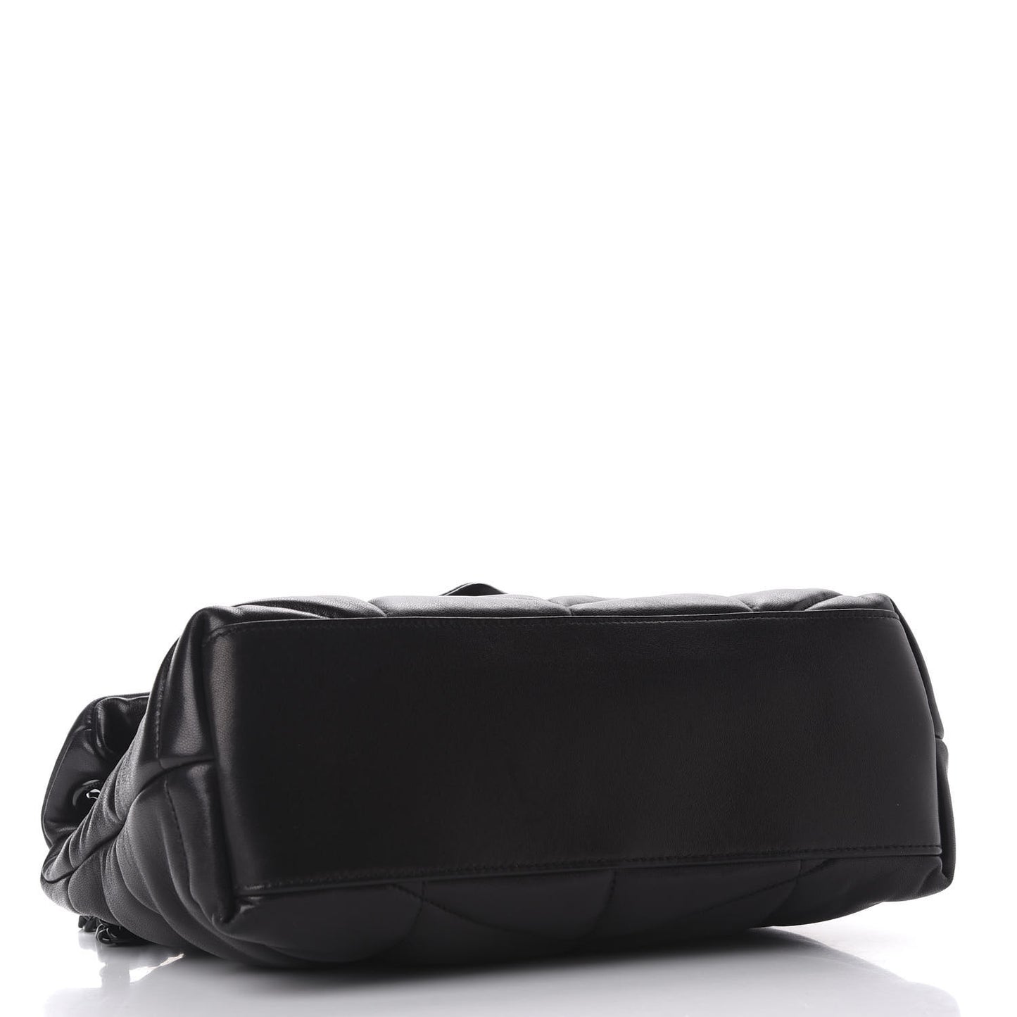 Lambskin Quilted Small Loulou Puffer Monogram Chain Satchel Black