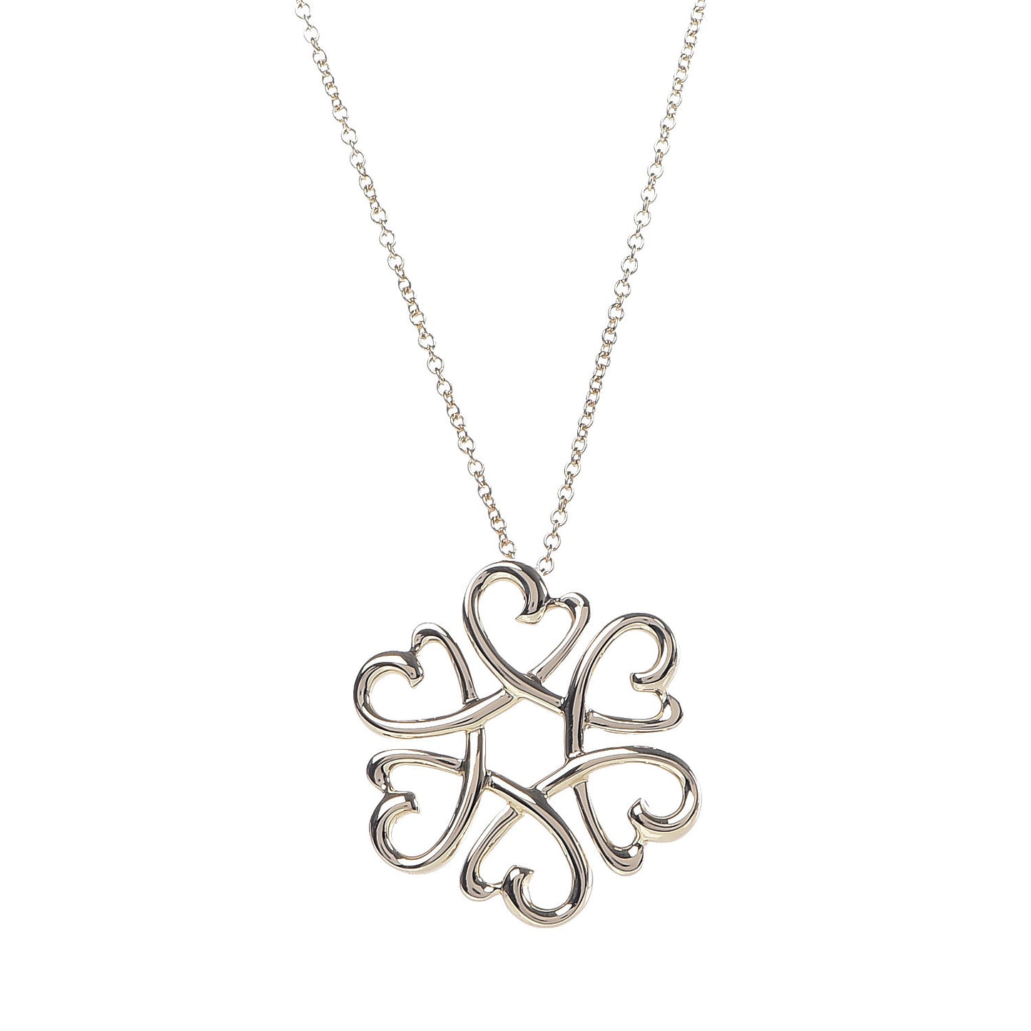 18K Yellow Gold Paloma Picasso Loving Hearts Pendant Necklace
