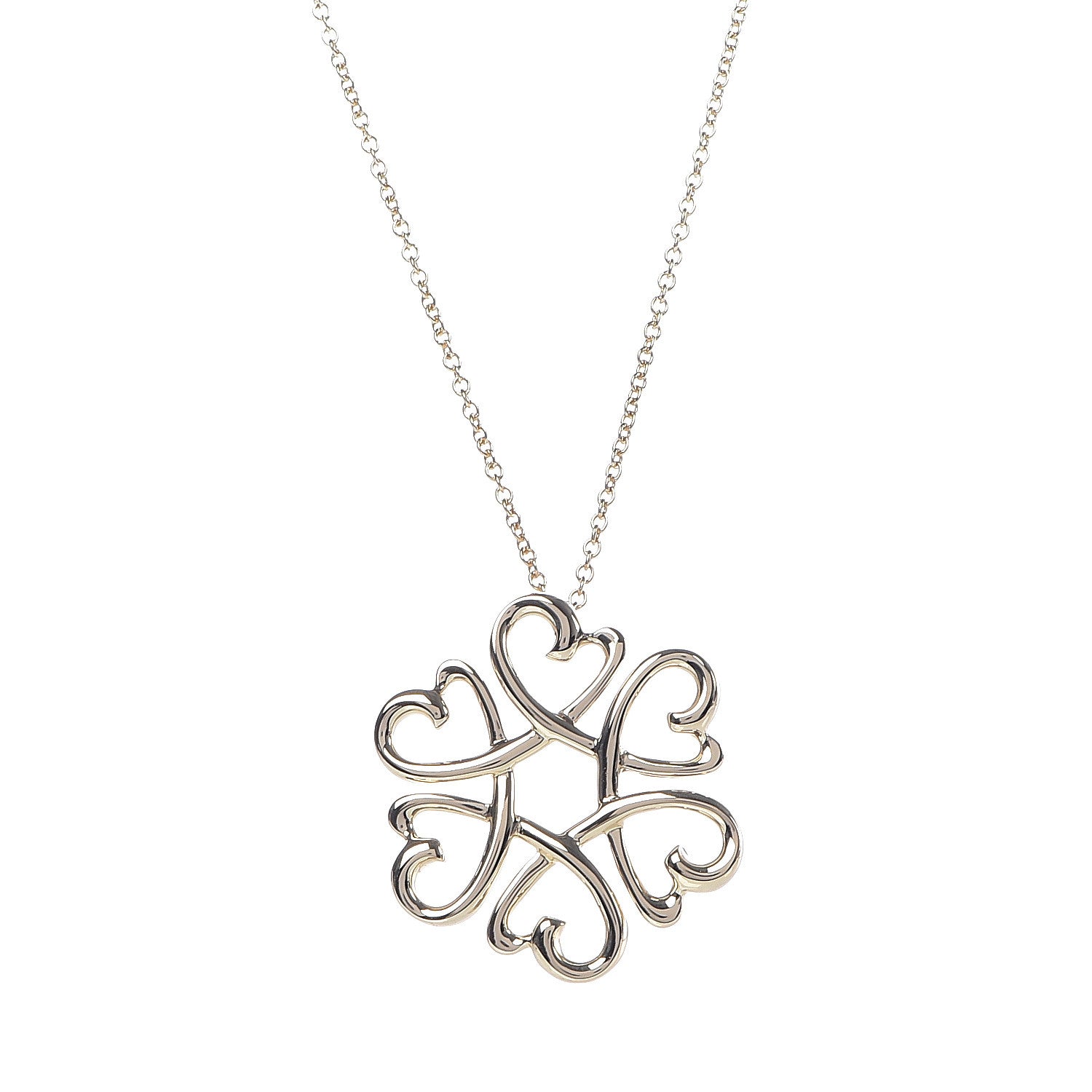 Tiffany 18K Yellow Gold Paloma Picasso Loving Hearts Pendant Necklace 4 of 6