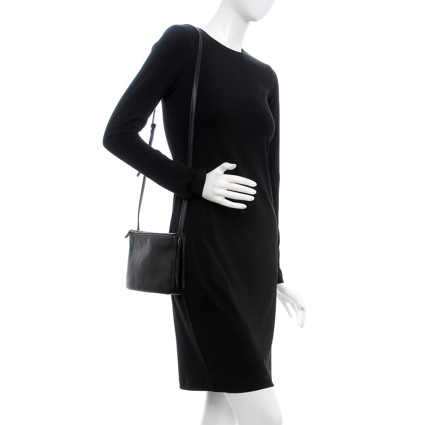 Lambskin Small Trio Crossbody Bag Black