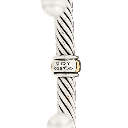 David Yurman Sterling Silver 18K Yellow Gold 4mm Station Cable Bracelet 3 of 3