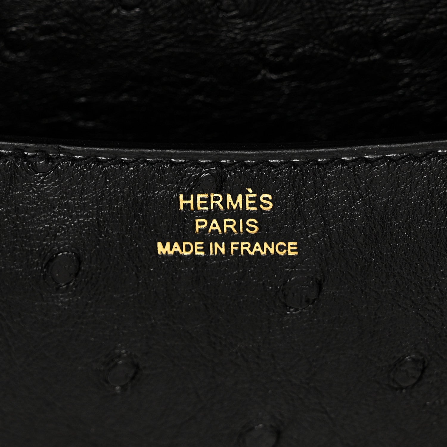Hermes Ostrich Constance 18 Black 7 of 12