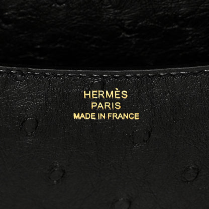 Hermes Ostrich Constance 18 Black 7 of 12