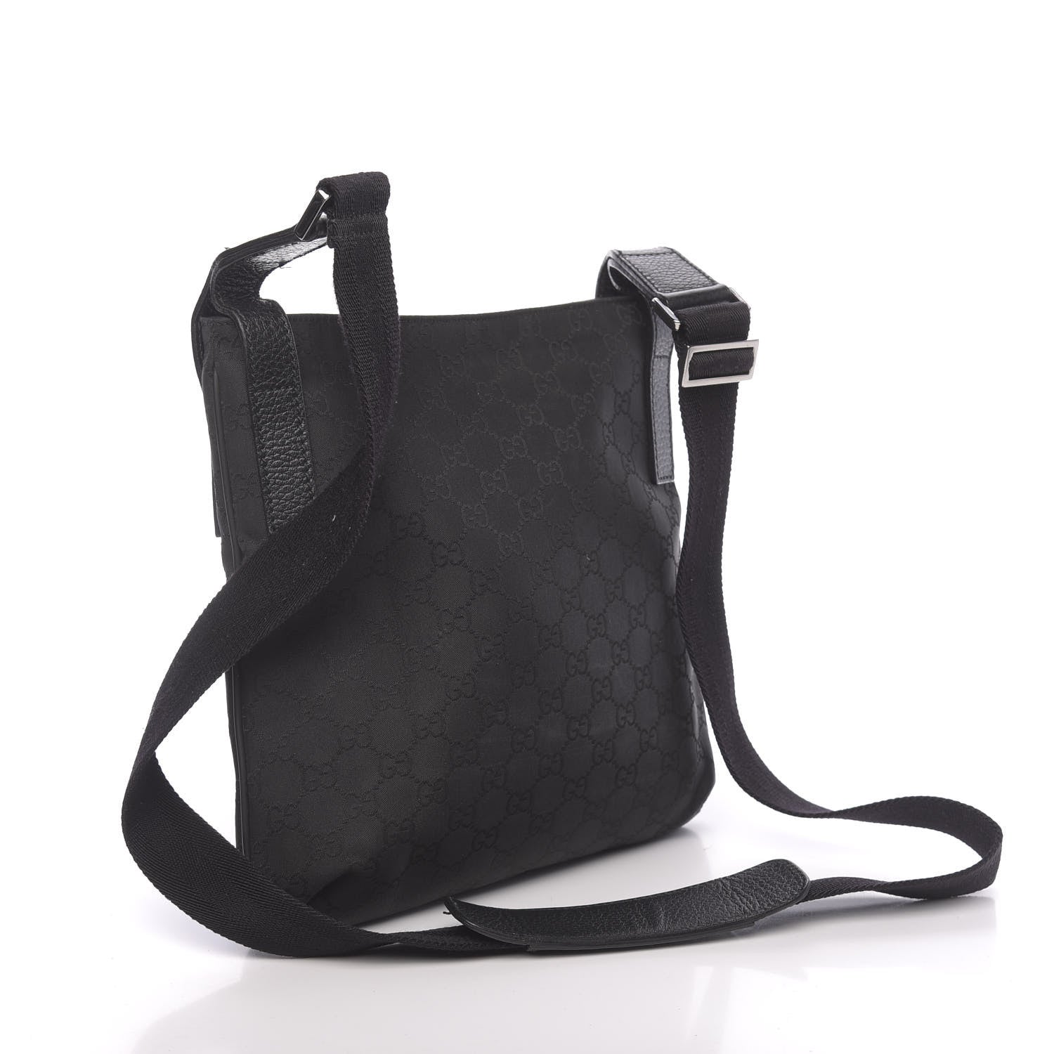 Gucci Nylon Monogram Flat Messenger Bag Black 3 of 11