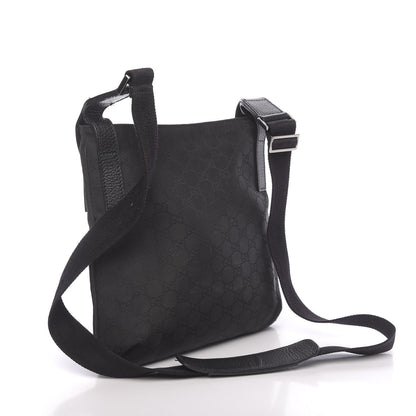 Gucci Nylon Monogram Flat Messenger Bag Black 3 of 11