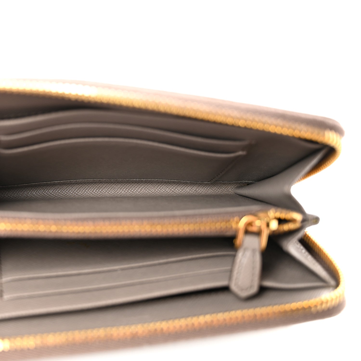 Prada Saffiano Metal Zip Around Wallet Argilla 5 of 10