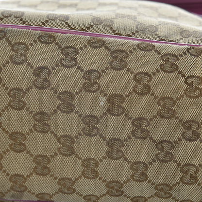 Gucci Monogram Margaux Calfskin Large Diaper Bag Beige Ebony Peonia Flower 13 of 17