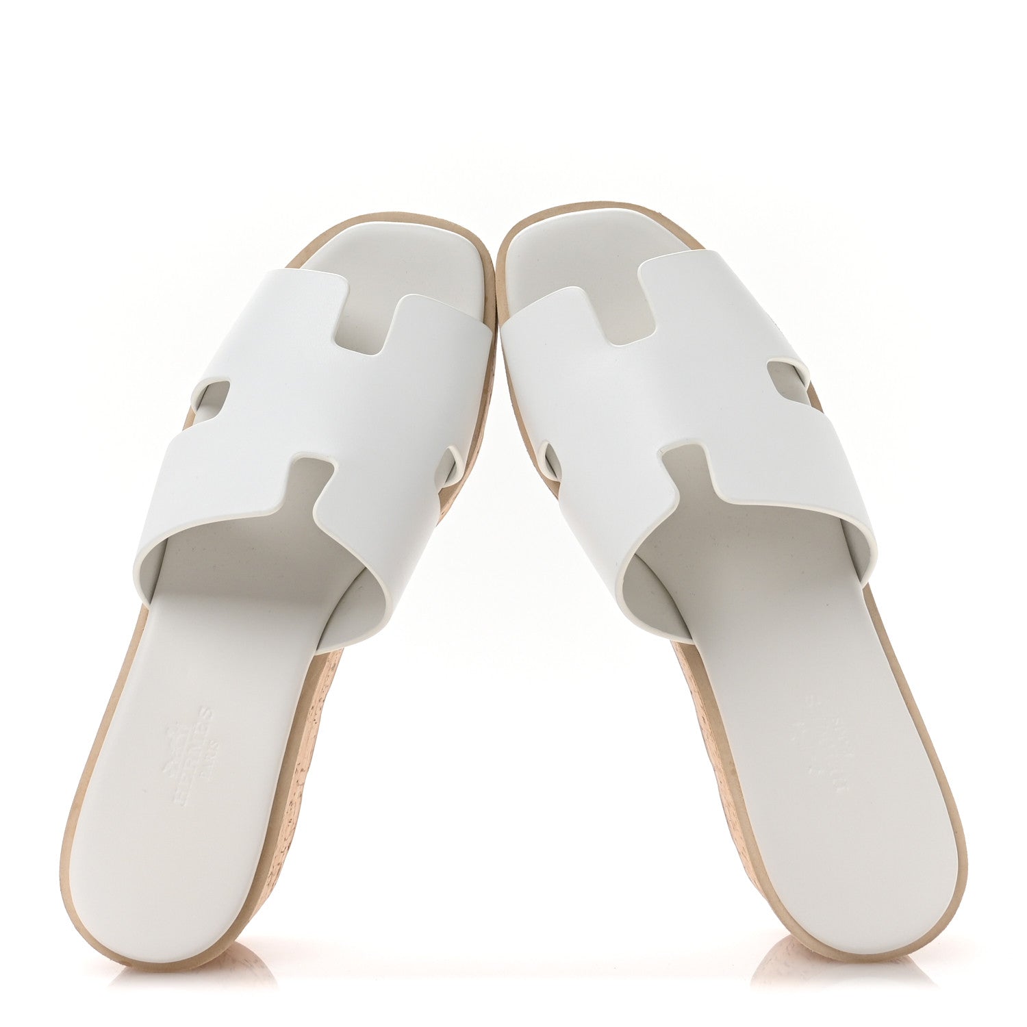 Hermes Calfskin Cork Eze 30 Sandals 37 White 2 of 9