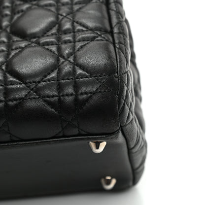 Christian Dior Lambskin Cannage Medium Dior Soft Shopping Tote Black 10 of 11