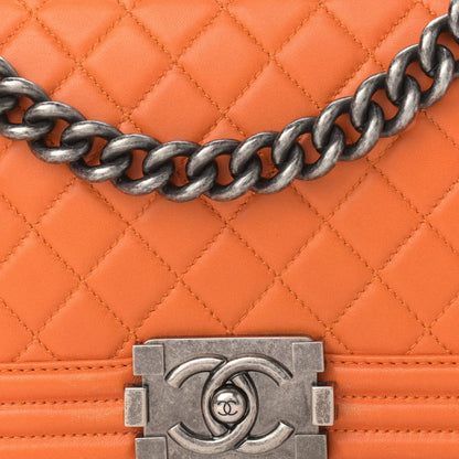 Chanel Lambskin Quilted Medium Boy Flap Orange 7 of 14