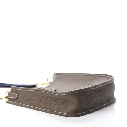 Hermes Taurillon Clemence Amazone Evelyne TPM Etoupe Bleu Indigo 3 of 10