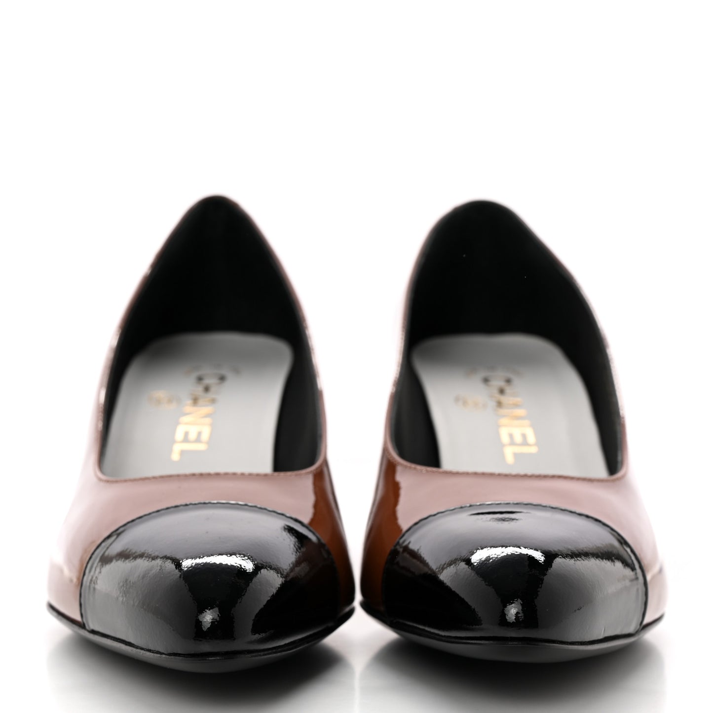 Patent Calfskin Pumps 37 Brown