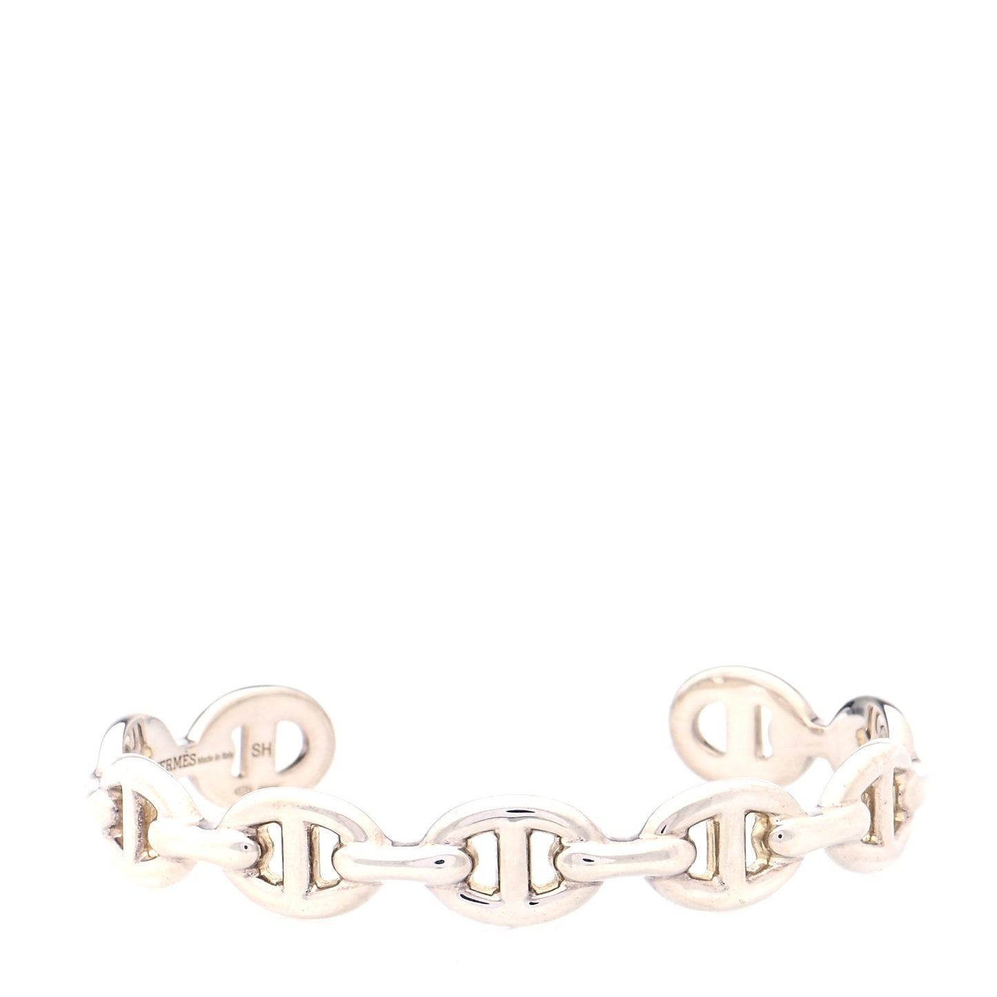 Sterling Silver MM Chaine d'Ancre Enchainee Cuff Bracelet SH