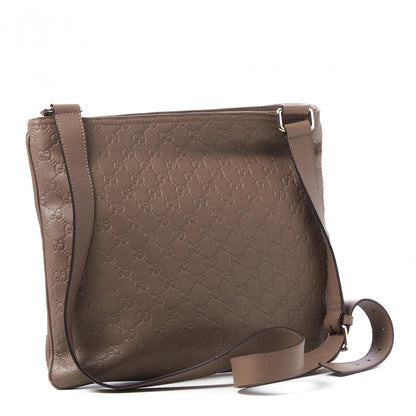 Gucci Guccissima Large Flat Messenger Bag Camelia 2 of 9