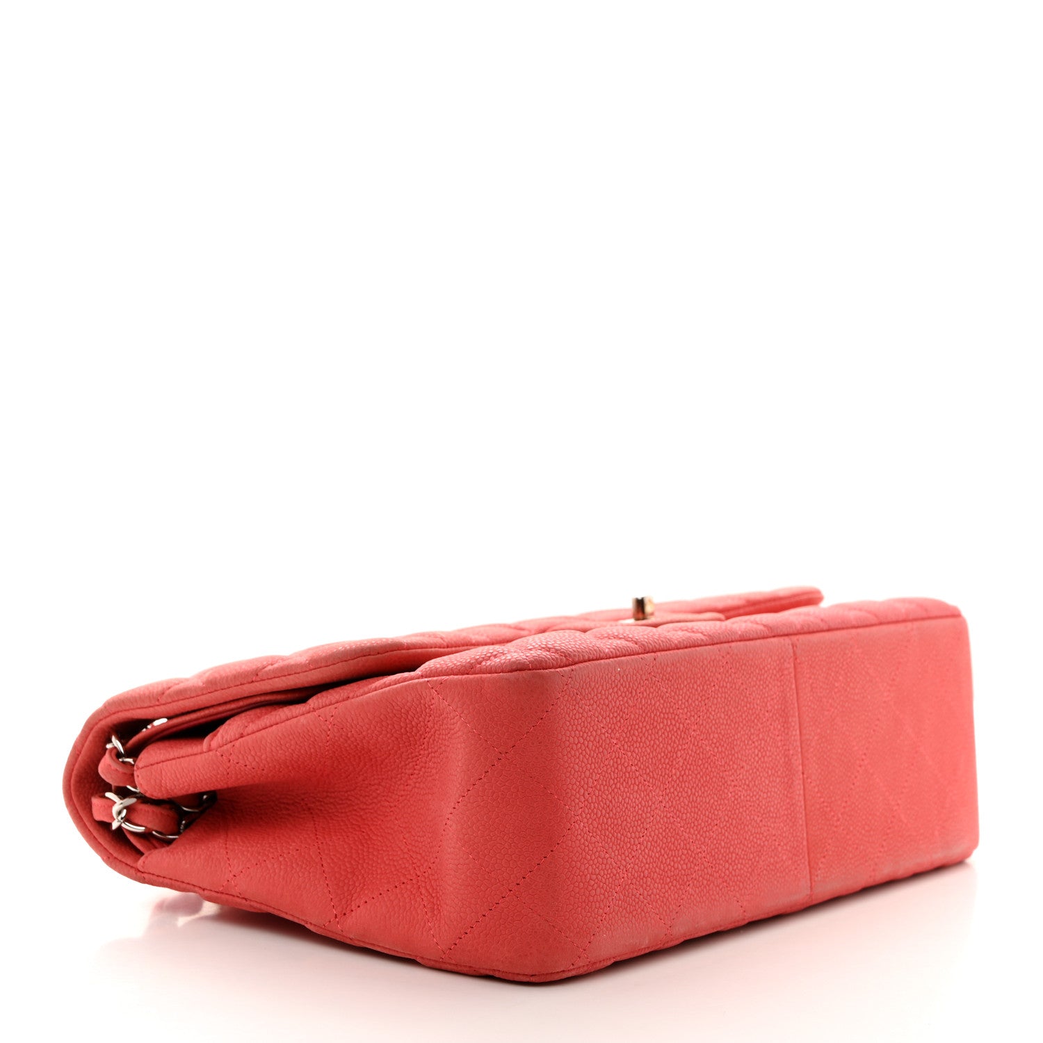 Chanel Iridescent Caviar Quilted Jumbo Double Flap Coral 4 of 17