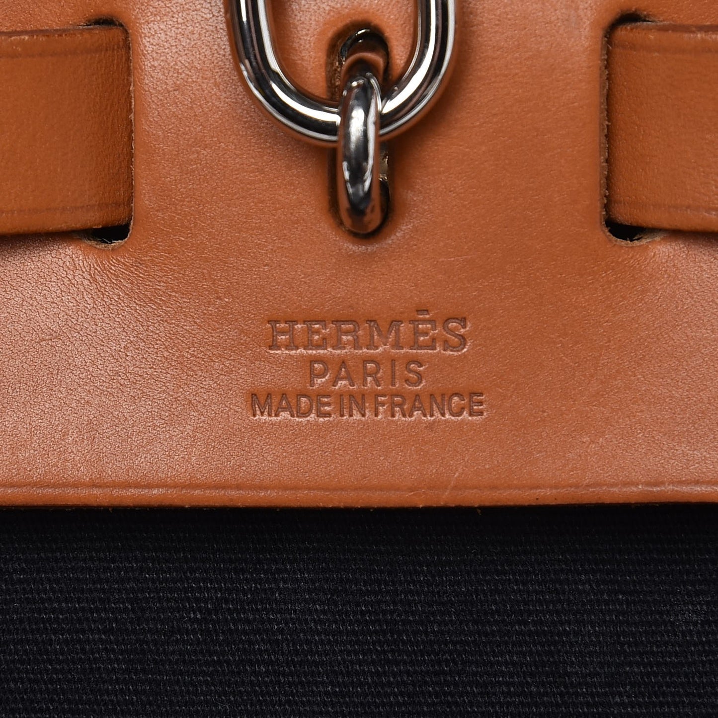 Toile Vache Calfskin Herbag 30 PM Black Natural