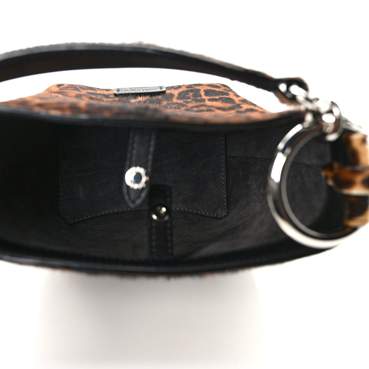 Calf Hair Leopard Print Varenne Small Bucket Bag