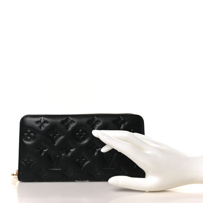 Louis Vuitton Lambskin Embossed Monogram Coussin Zippy Wallet Black 2 of 6