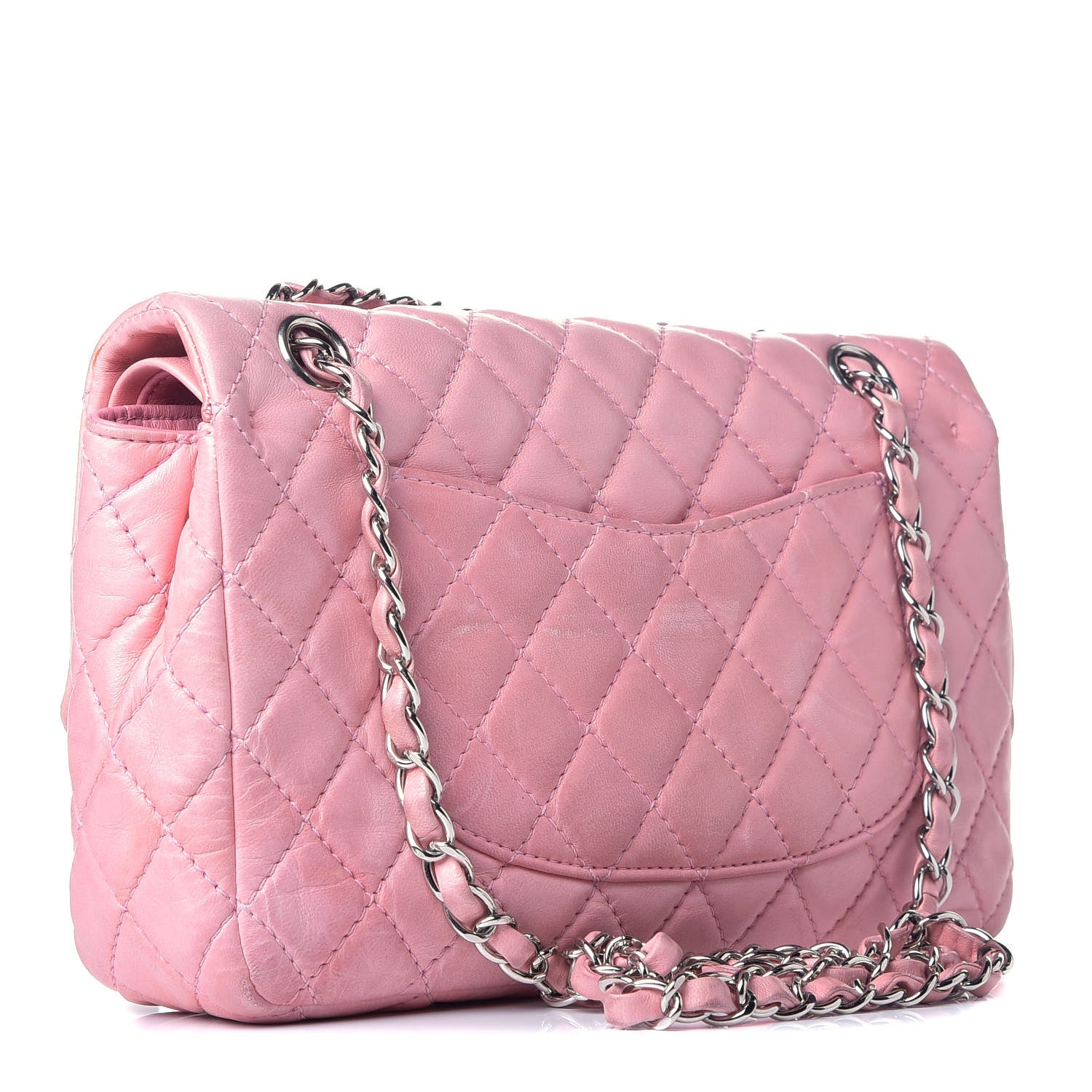 Chanel Lambskin Quilted Medium Double Flap Light Pink 3 of 10