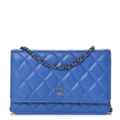 Chanel Caviar Quilted Wallet On Chain WOC Blue 1 of 10