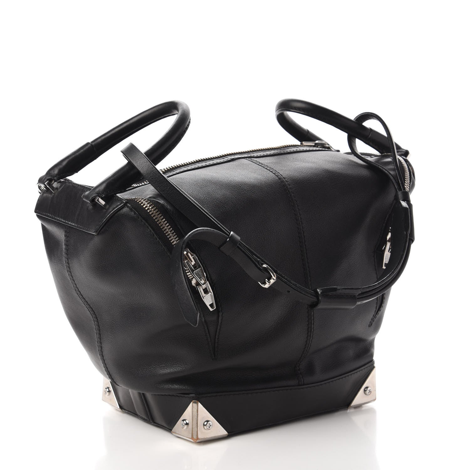 Alexander Wang Calfskin Marina Top Handle Chain Satchel Black Rhodium Hardware 3 of 9