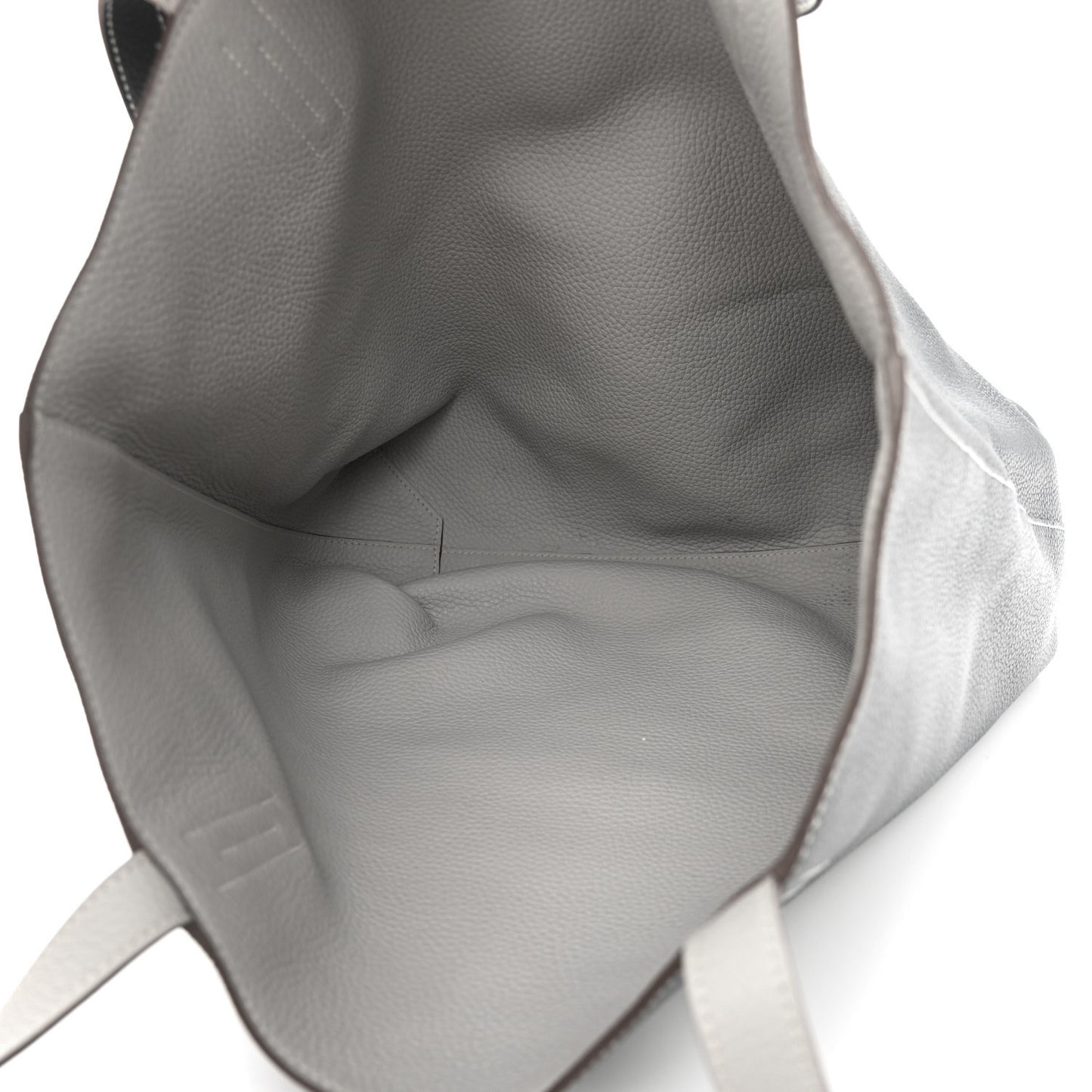 Taurillon Clemence Double Sens 36 Reversible Tote Gris Perle Bleu Orage