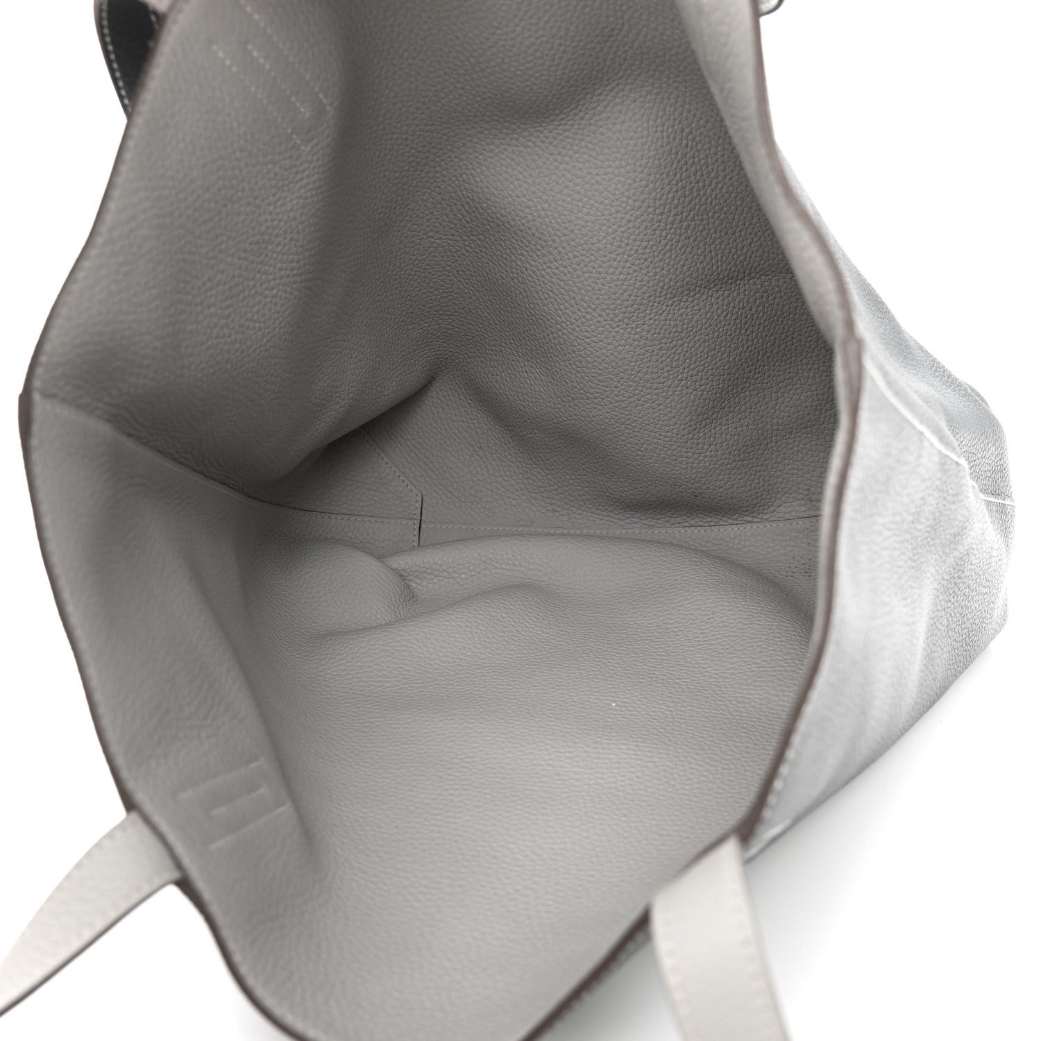 Hermes Taurillon Clemence Double Sens 36 Reversible Tote Gris Perle Bleu Orage 8 of 17