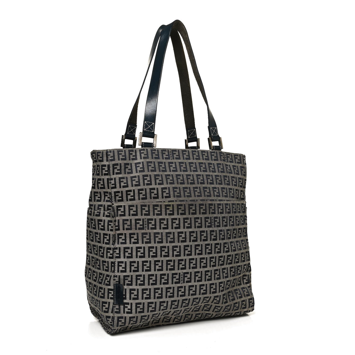 Fendi Zucchino Shopping Tote Navy 2 of 9