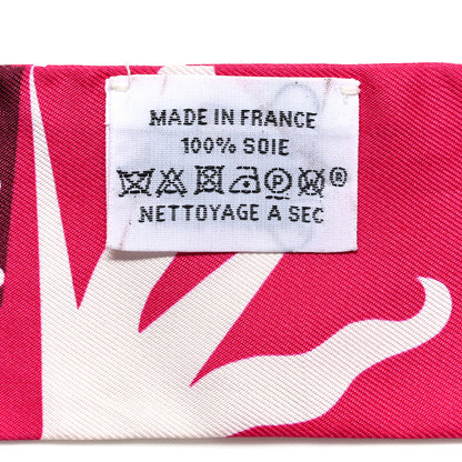 Hermes Silk Astrologie a Pois Twilly Fuchsia White Bordeaux 3 of 5