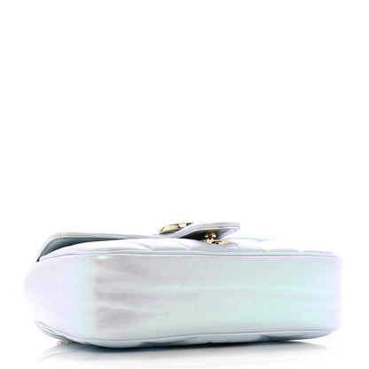 Gucci Iridescent Nappa Chevron Matelasse Small GG Marmont Shoulder Bag Iridescent Snow Light Blue 4 of 11