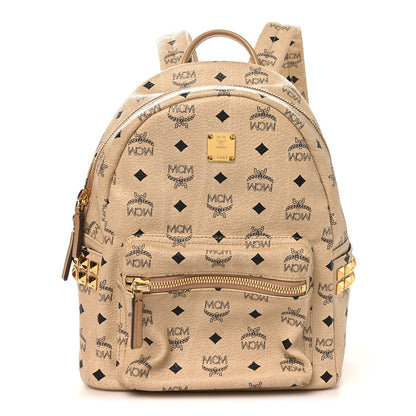 MCM Visetos Small Side Stud Stark Backpack Beige 1 of 8