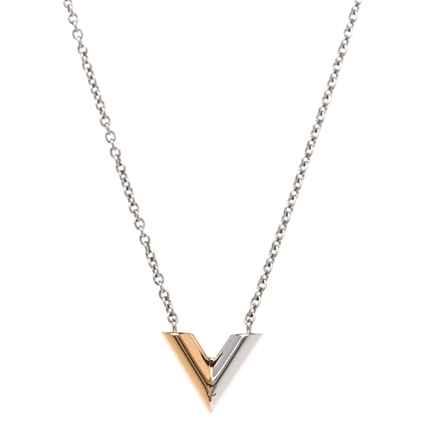 Louis Vuitton Essential V Necklace Silver 1 of 4
