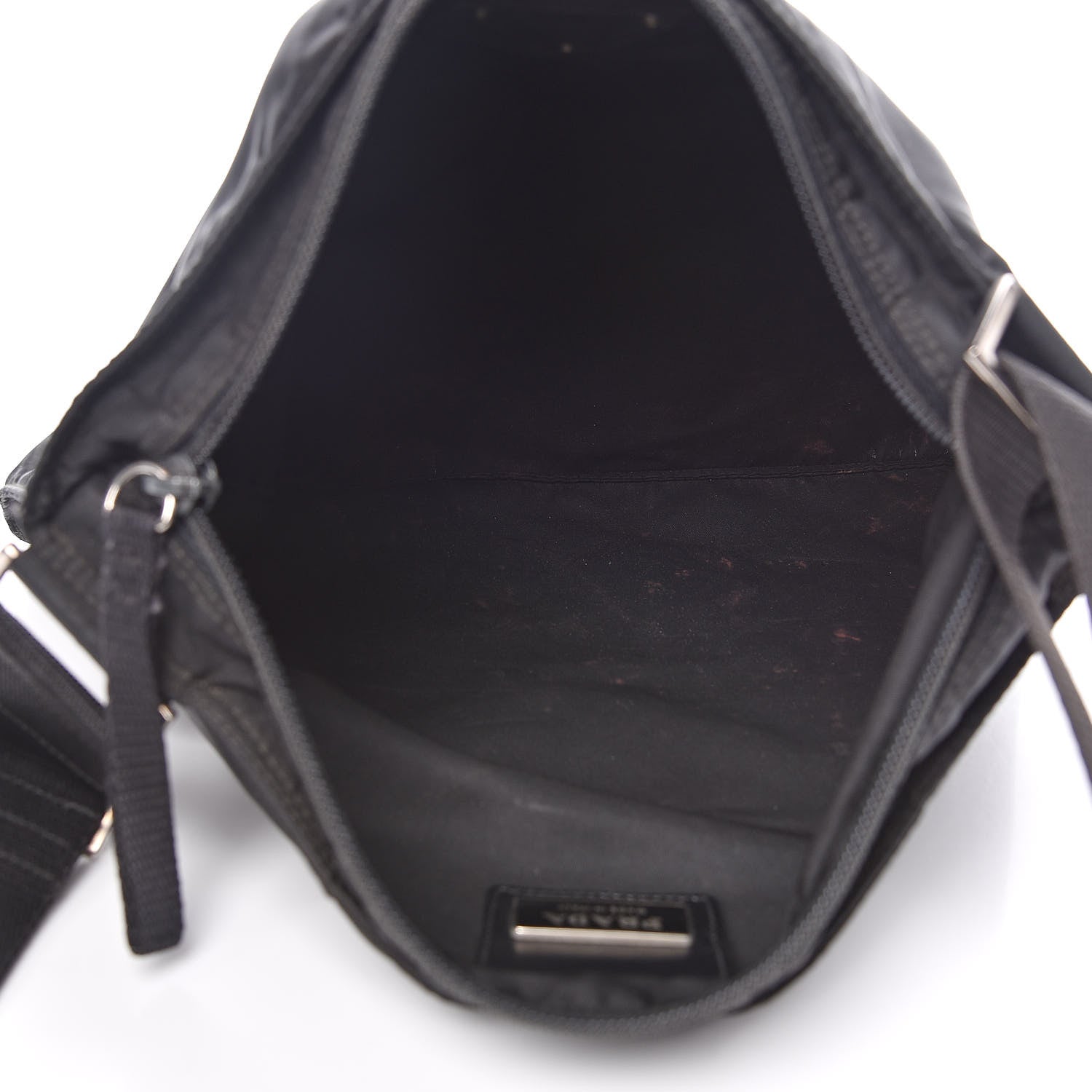 Prada Nylon Vela Flat Messenger Bag Black 5 of 11