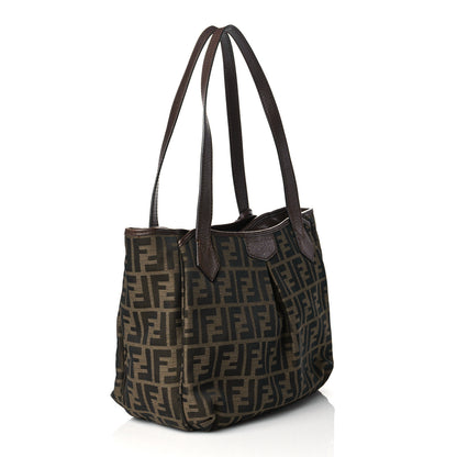 Fendi Zucca Vitello Artic Medium Shopping Tote Tobacco Castagna 2 of 9