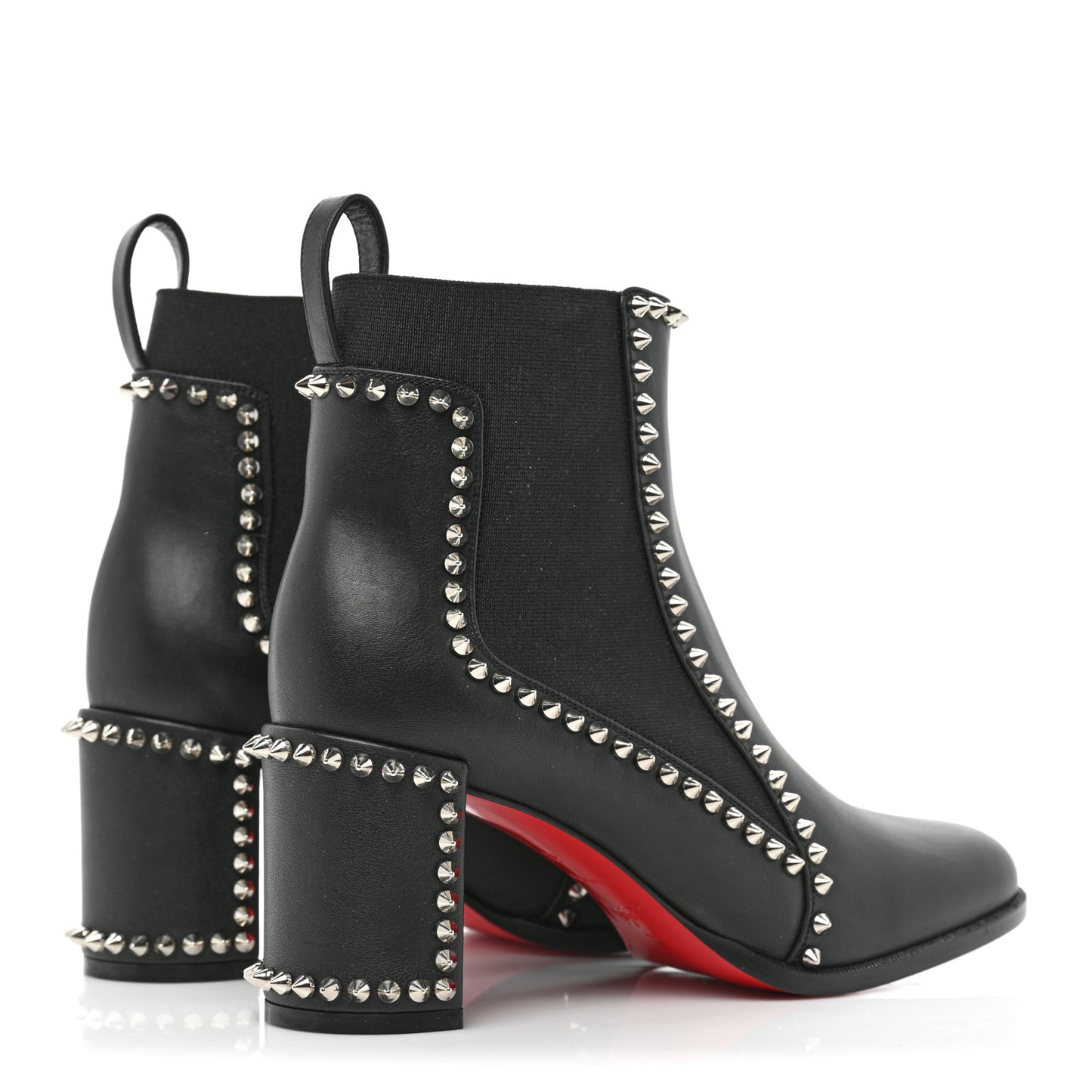 Calfskin Spikes Chelsea Outline Boots 37.5 Black