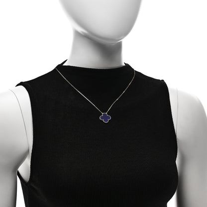 Van Cleef & Arpels 18K Yellow Gold Blue Sevres Porcelain Magic Alhambra Vendome Necklace 2 of 6